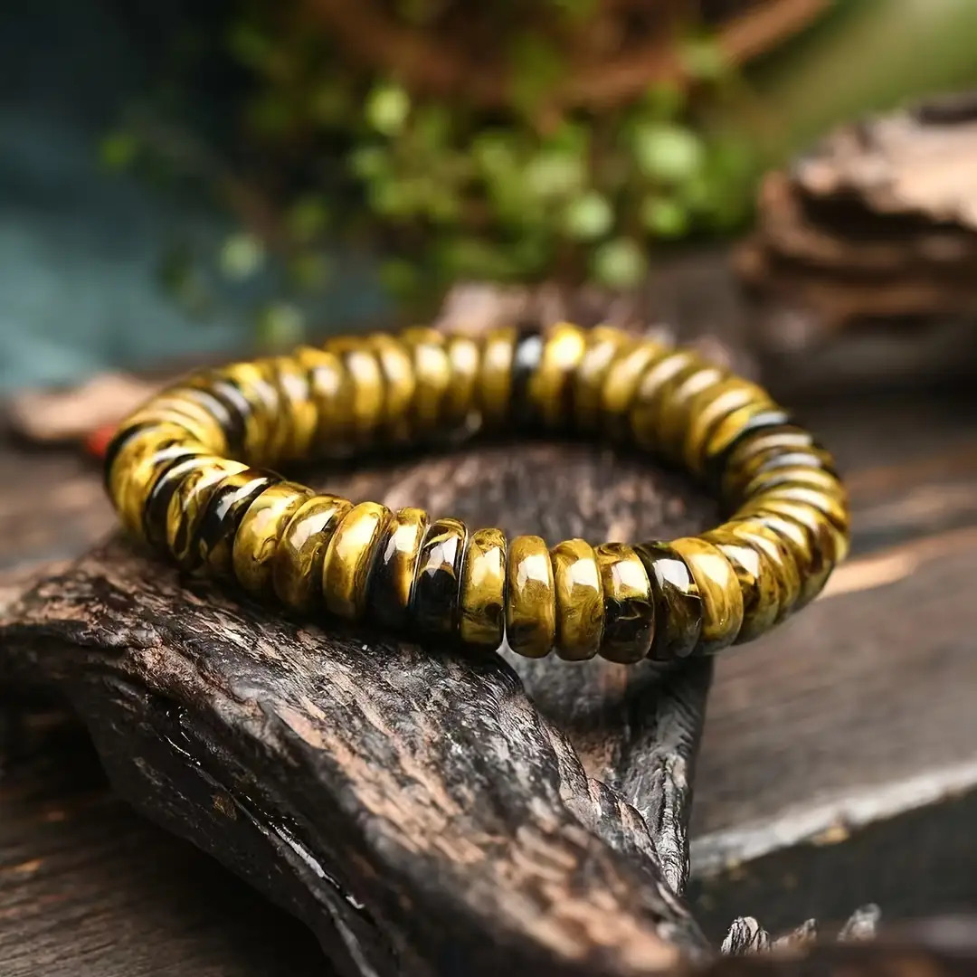 Natural Burmese Amber Bracelet with Abacus Beads, Unisex Gift